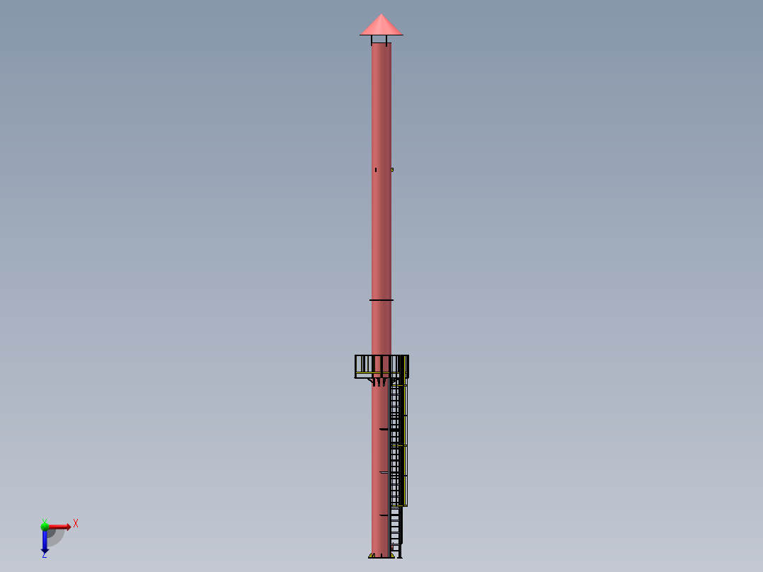 烟囱和爬梯SW三维==979804==25俯视图