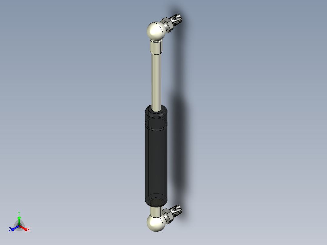 Q气压弹簧B310000002(8KG L195 和尚頭)正等轴测图