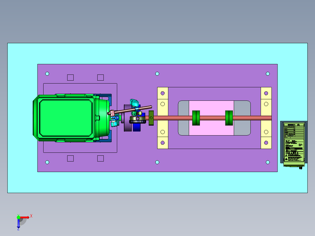 电机输出轴跳动度测量机俯视图