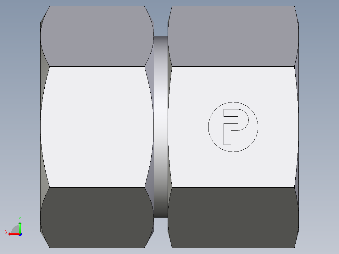 卡套式工业通用硬管接头EO_Swivel_connector_GAI38ZSR71后视图