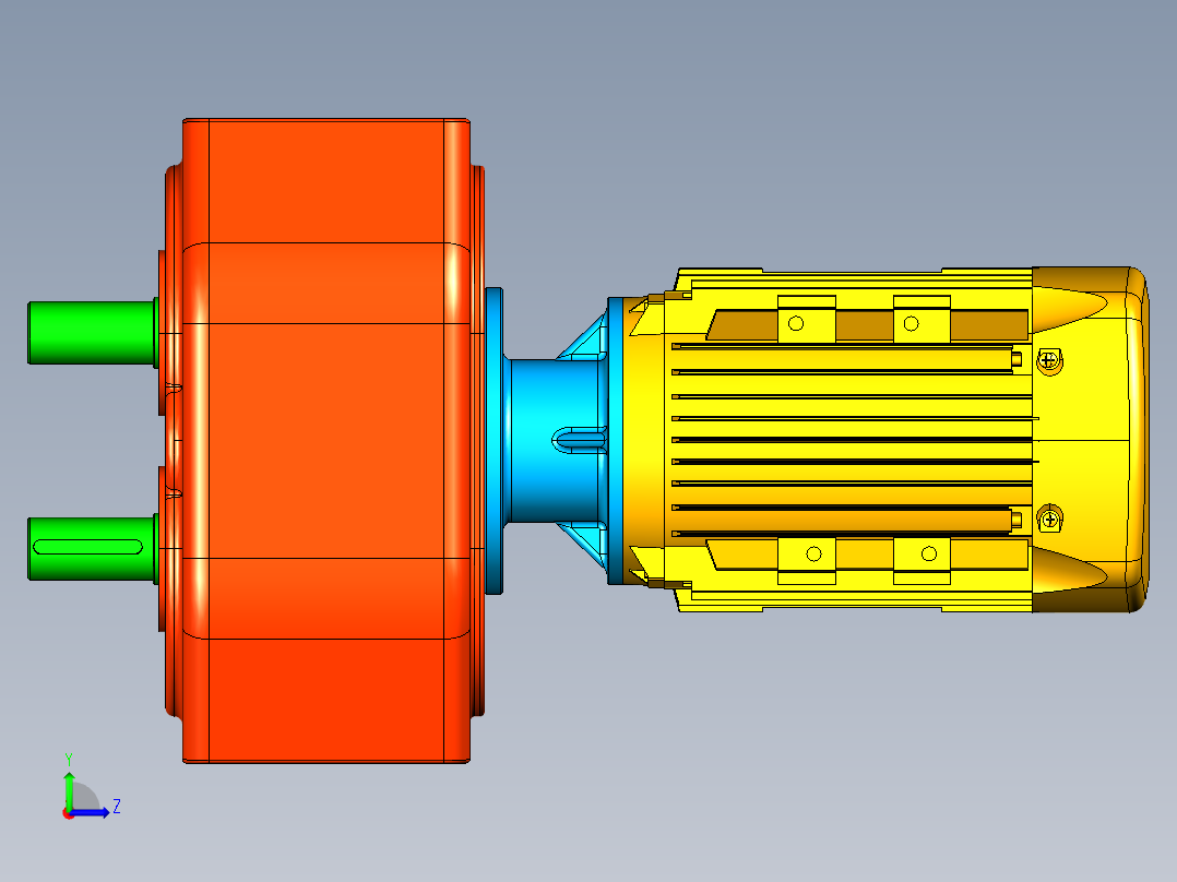 电机输出齿轮箱左视图