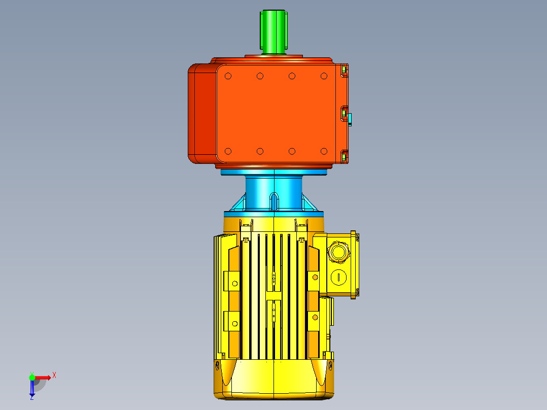 电机输出齿轮箱俯视图
