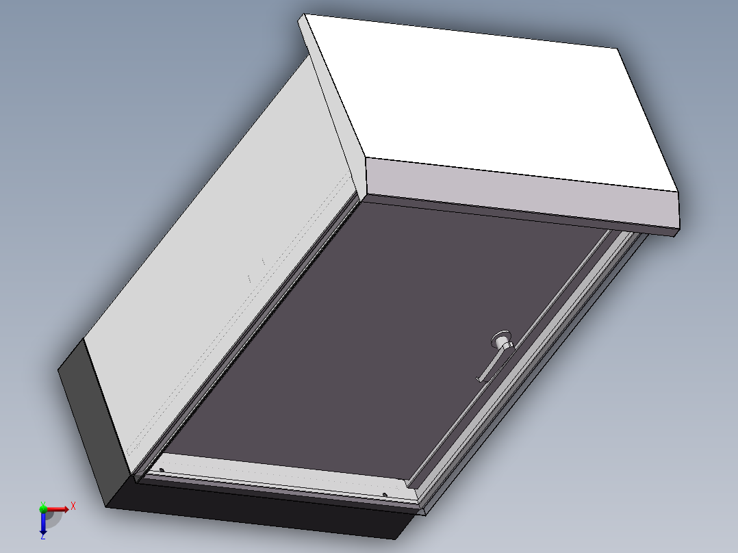 户外机箱（双层门）1000X650X350俯视图