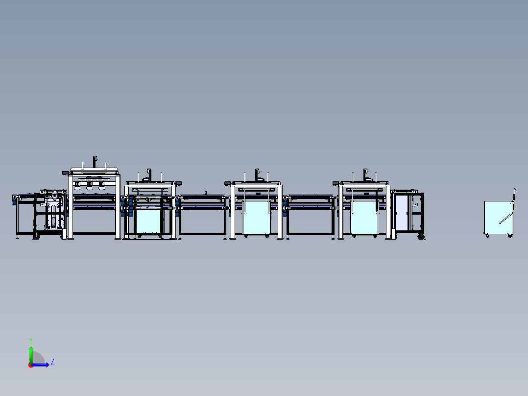 太阳能板自动组装线体sw20可编辑左视图