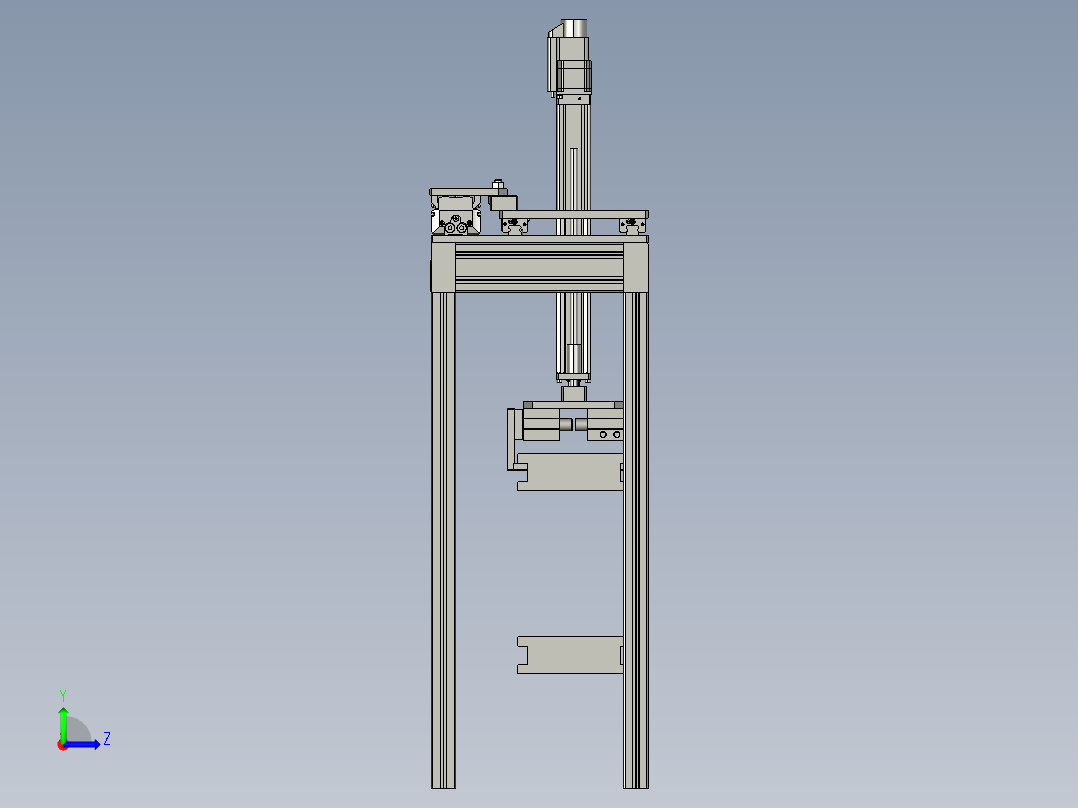 使用单轴机器人的中载传送组左视图
