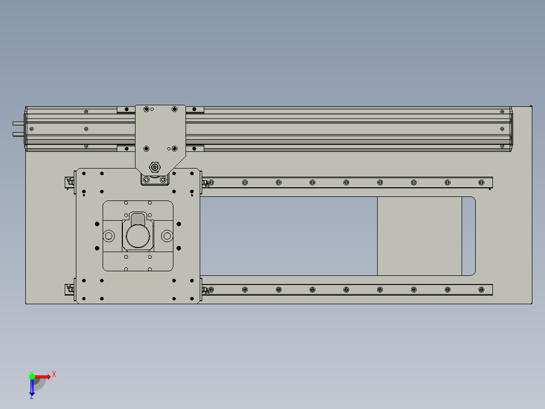 使用单轴机器人的中载传送组俯视图