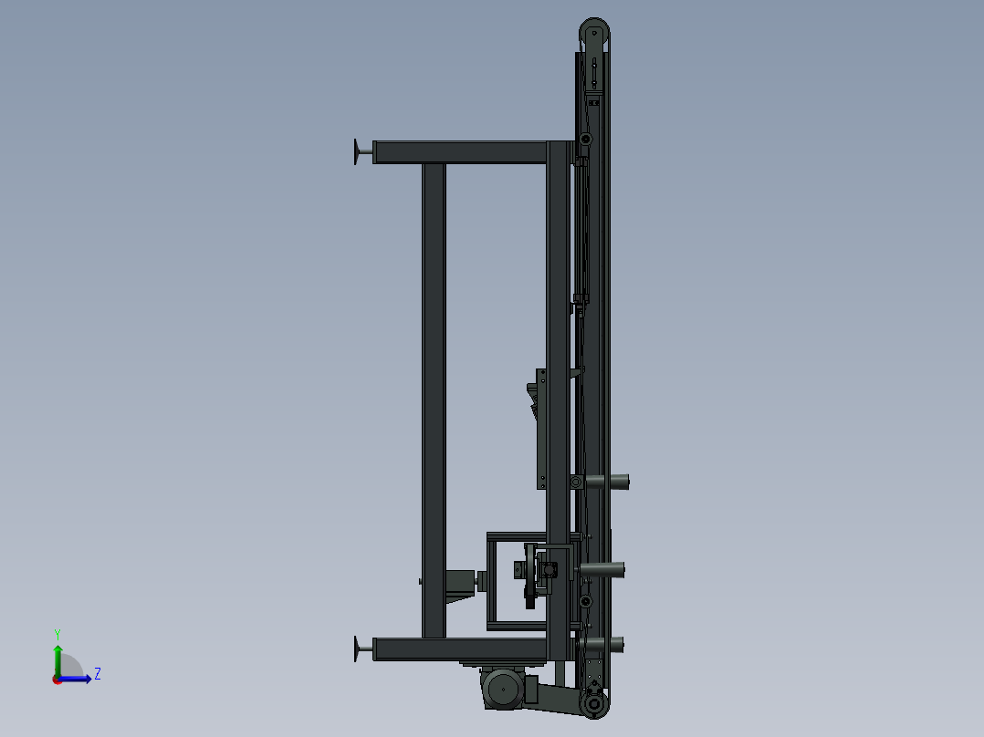 流水线定位总装预定位总装3D模型左视图