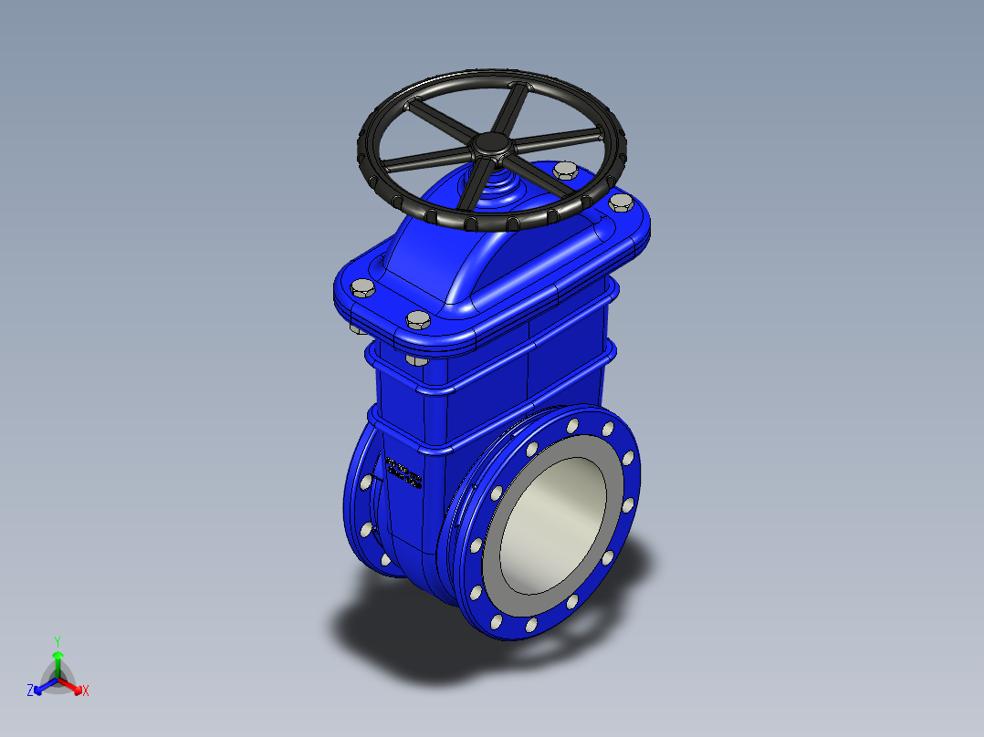 不锈钢闸阀17正等轴测图
