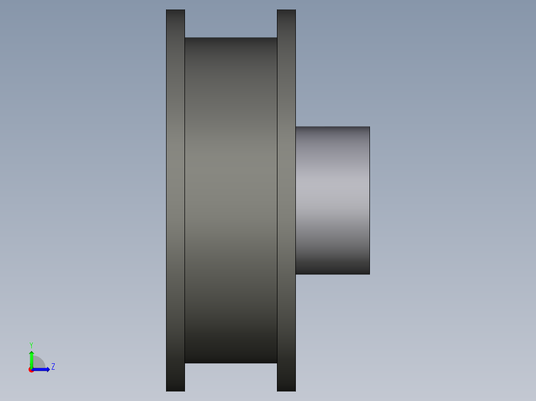 聚碳酸酯同步皮带轮--stp三维 3d模型设计图左视图