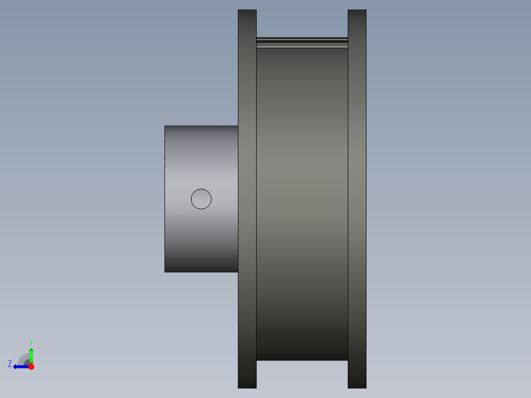 聚碳酸酯同步皮带轮--stp三维 3d模型设计图右视图