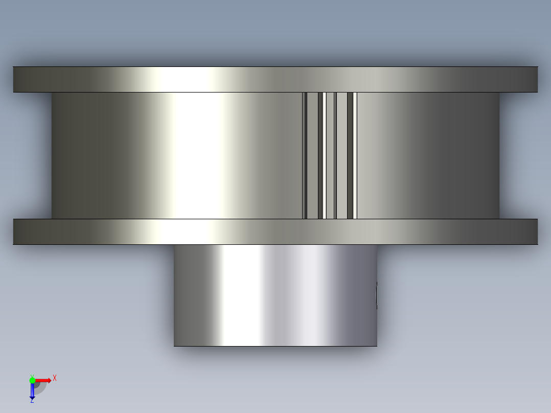 聚碳酸酯同步皮带轮--stp三维 3d模型设计图俯视图