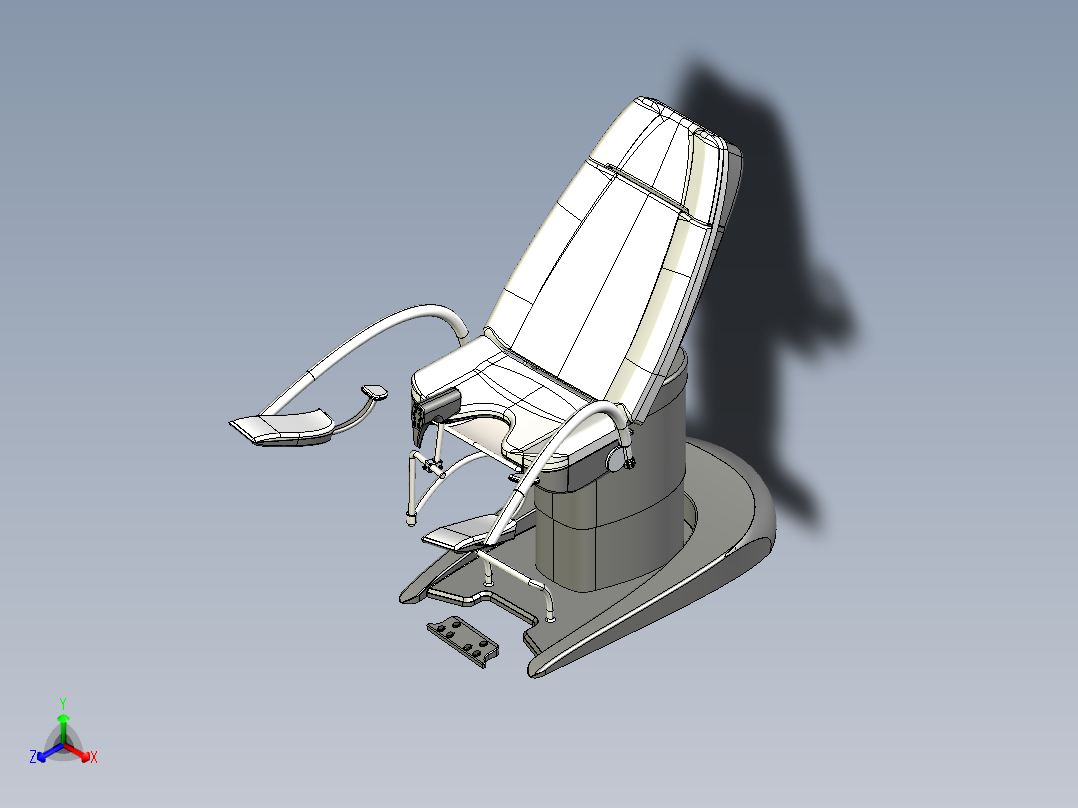妇科检查椅正等轴测图