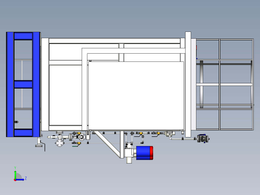 生活污水处理试剂机组左视图