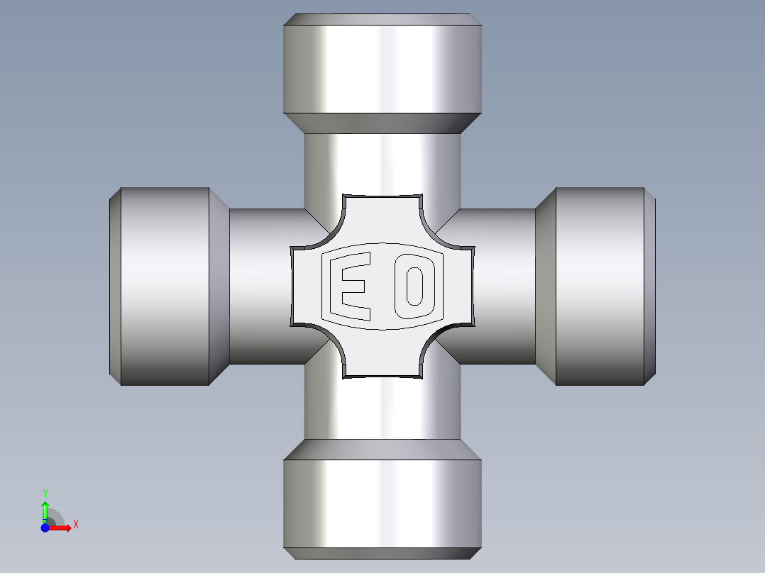 卡套式工业通用硬管接头EO_Union_cross_K10LCFX前视图