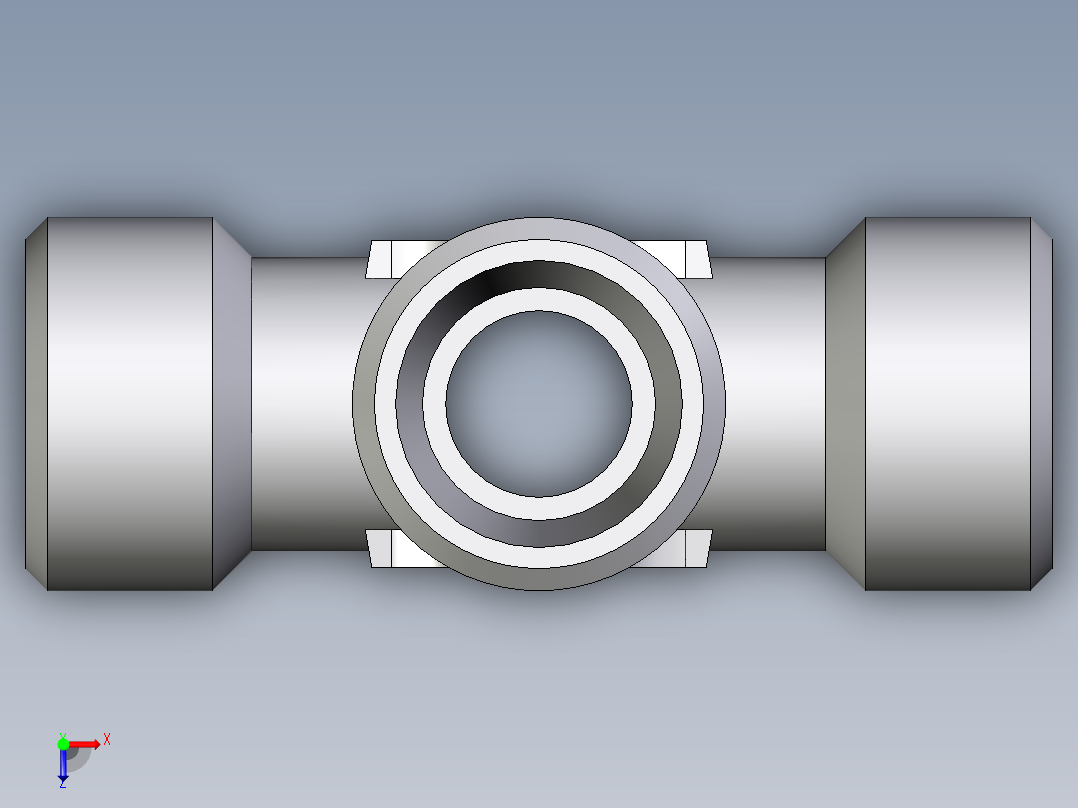 卡套式工业通用硬管接头EO_Union_cross_K10LCFX俯视图