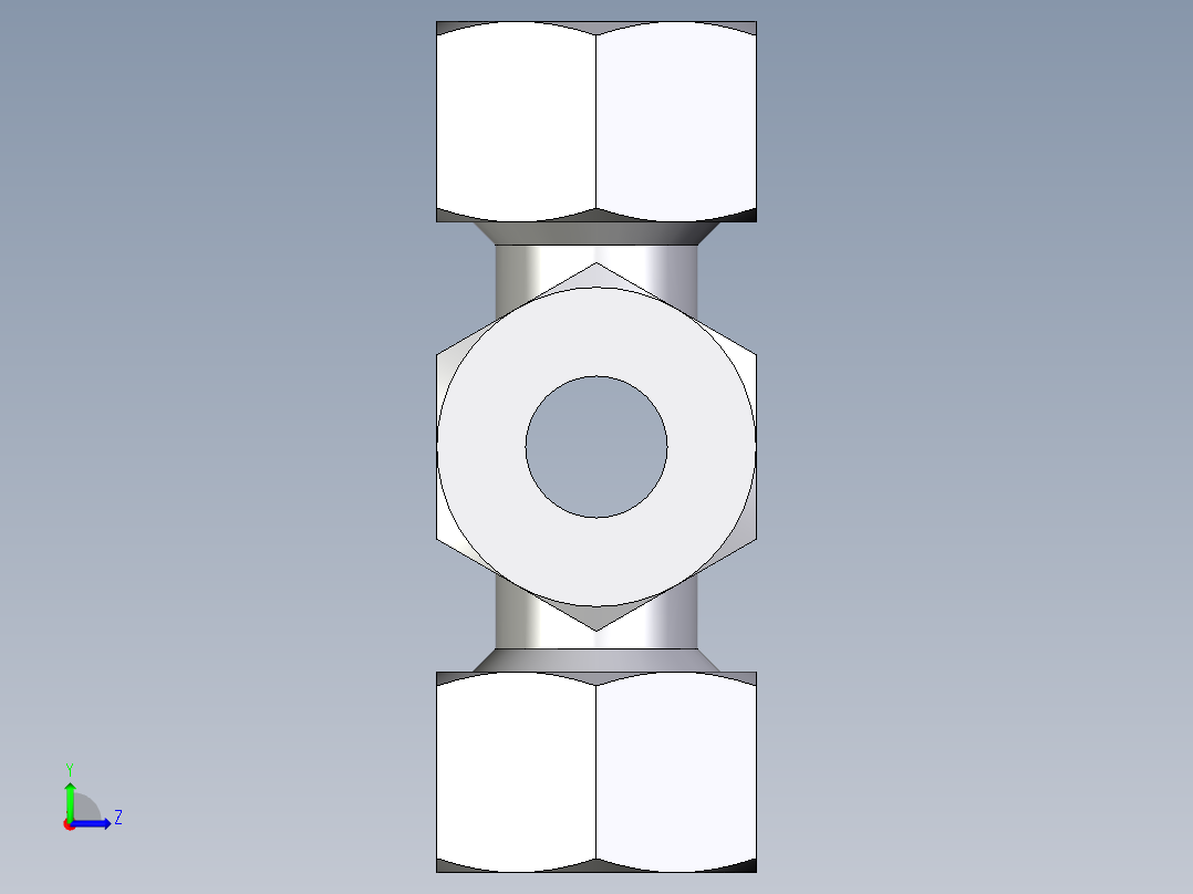 卡套式工业通用硬管接头EO_Union_cross_K15ZLCF左视图