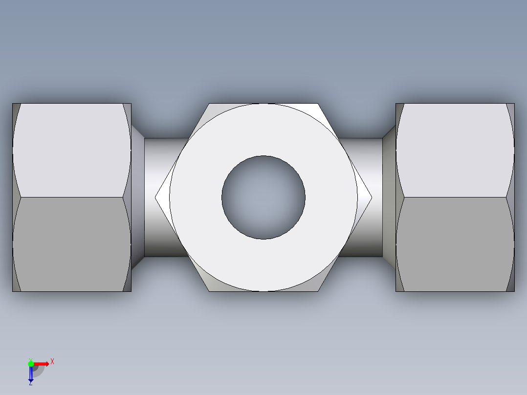 卡套式工业通用硬管接头EO_Union_cross_K15ZLCF俯视图