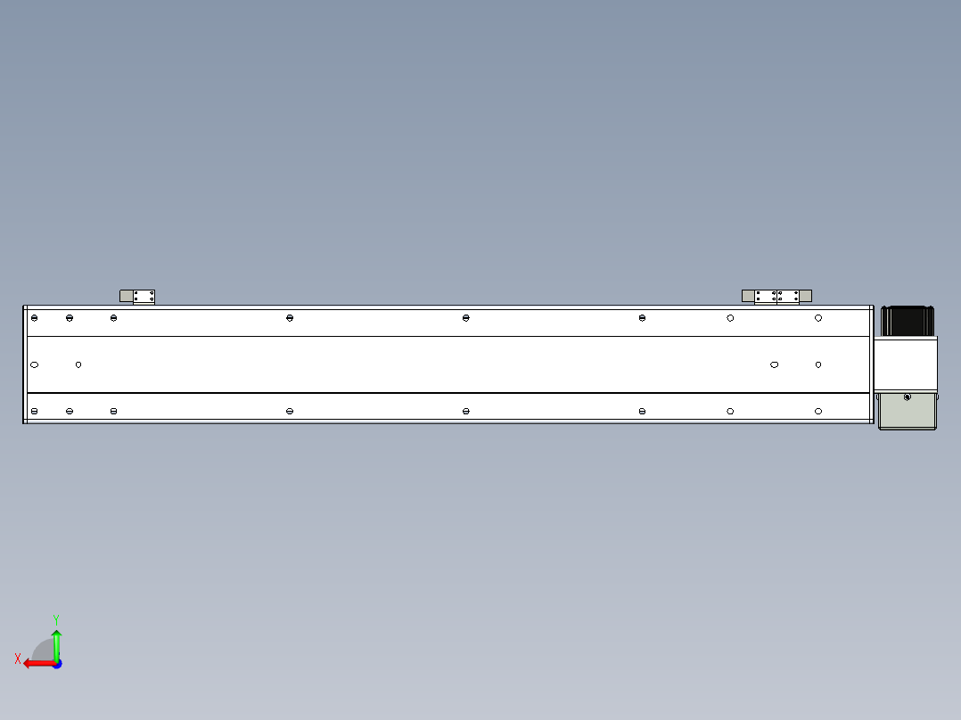 同步带滑台-半封闭B13H-L45-S700-LU-P40-D3后视图