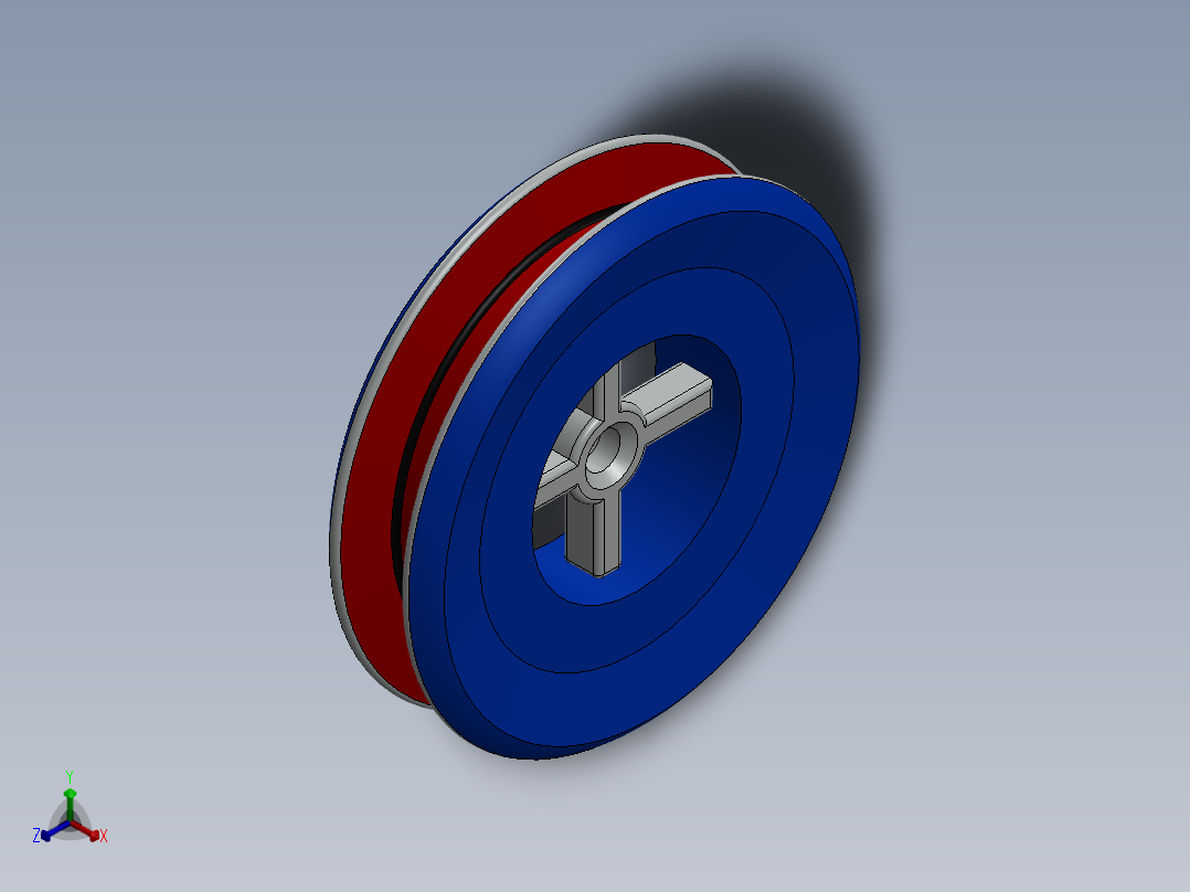 皮带轮-2--sw三维 3d模型设计图正等轴测图