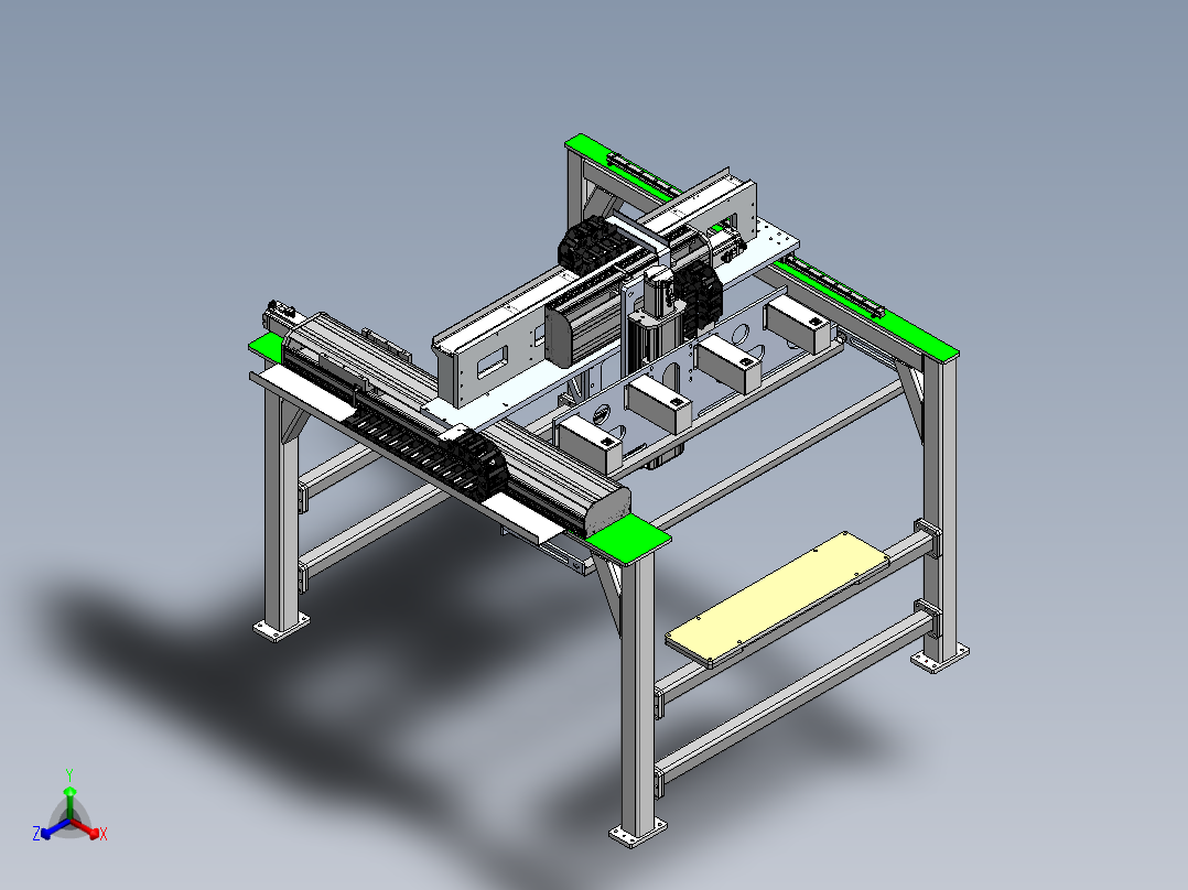 比亚迪新能源电池组装线-电芯贴膜相机检测工位（sw18可编辑+工程图+bom）正等轴测图