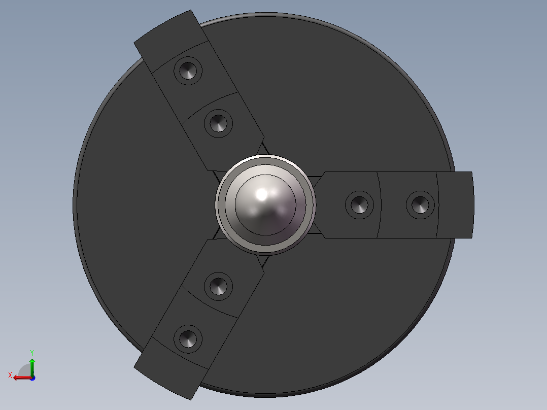 三爪卡盘装配后视图