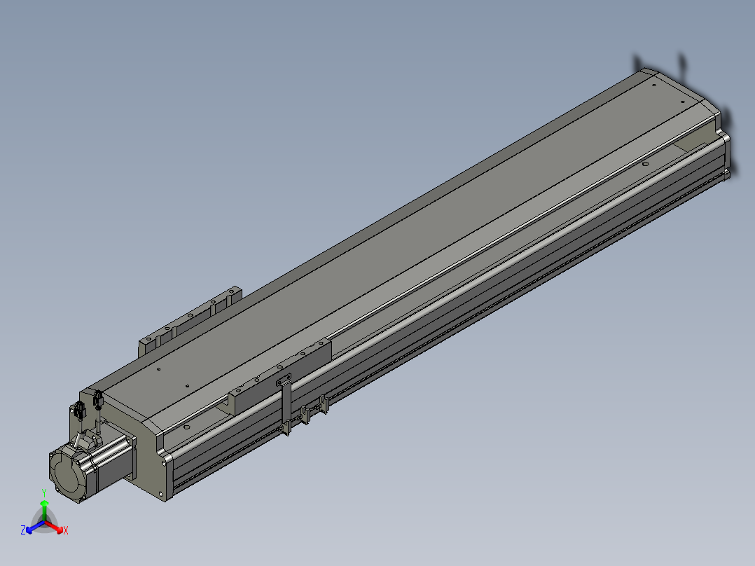 东锦丝杆传动-直线滑台模组DH210-C-L10-S800-BC-P750W-C3正等轴测图