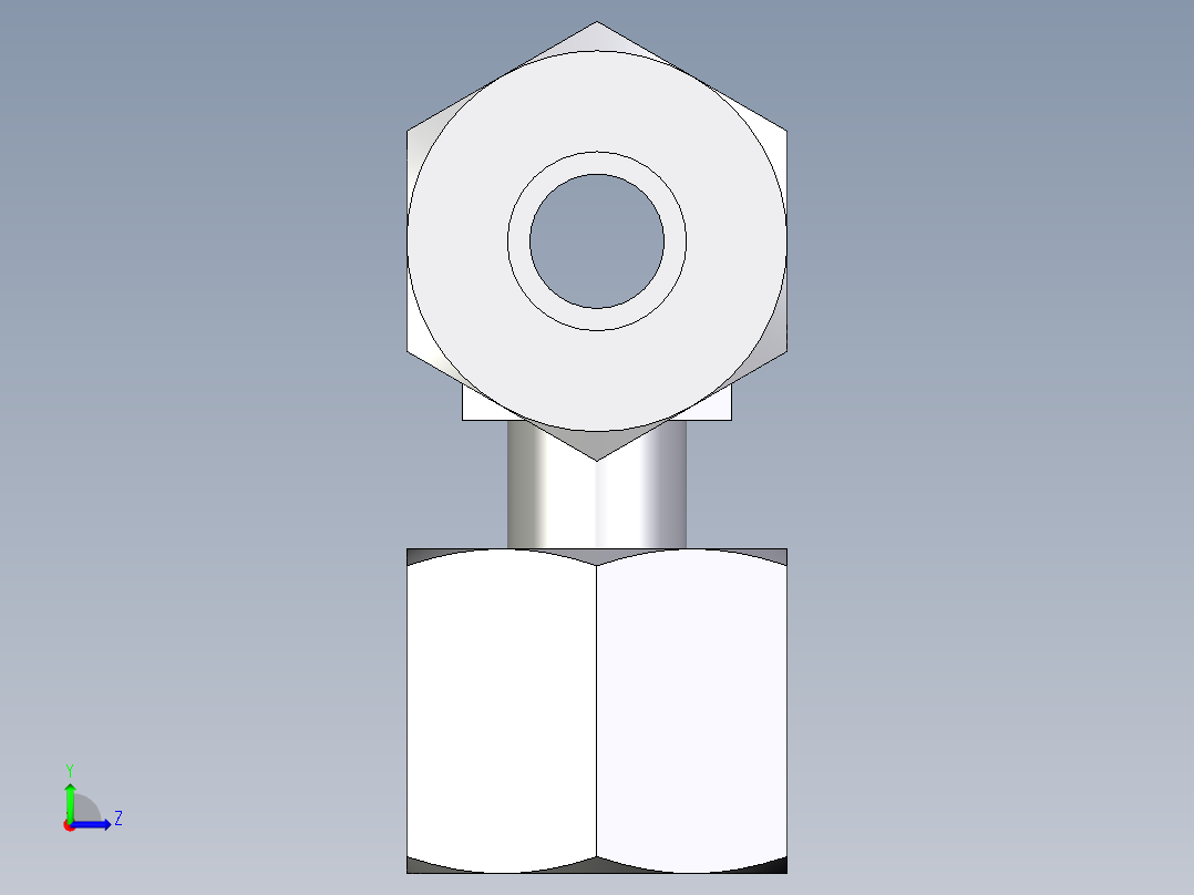 卡套式工业通用硬管接头EO_Standpipe_branch_tee_EVT08LCF左视图