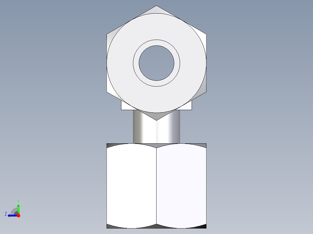 卡套式工业通用硬管接头EO_Standpipe_branch_tee_EVT08LCF右视图