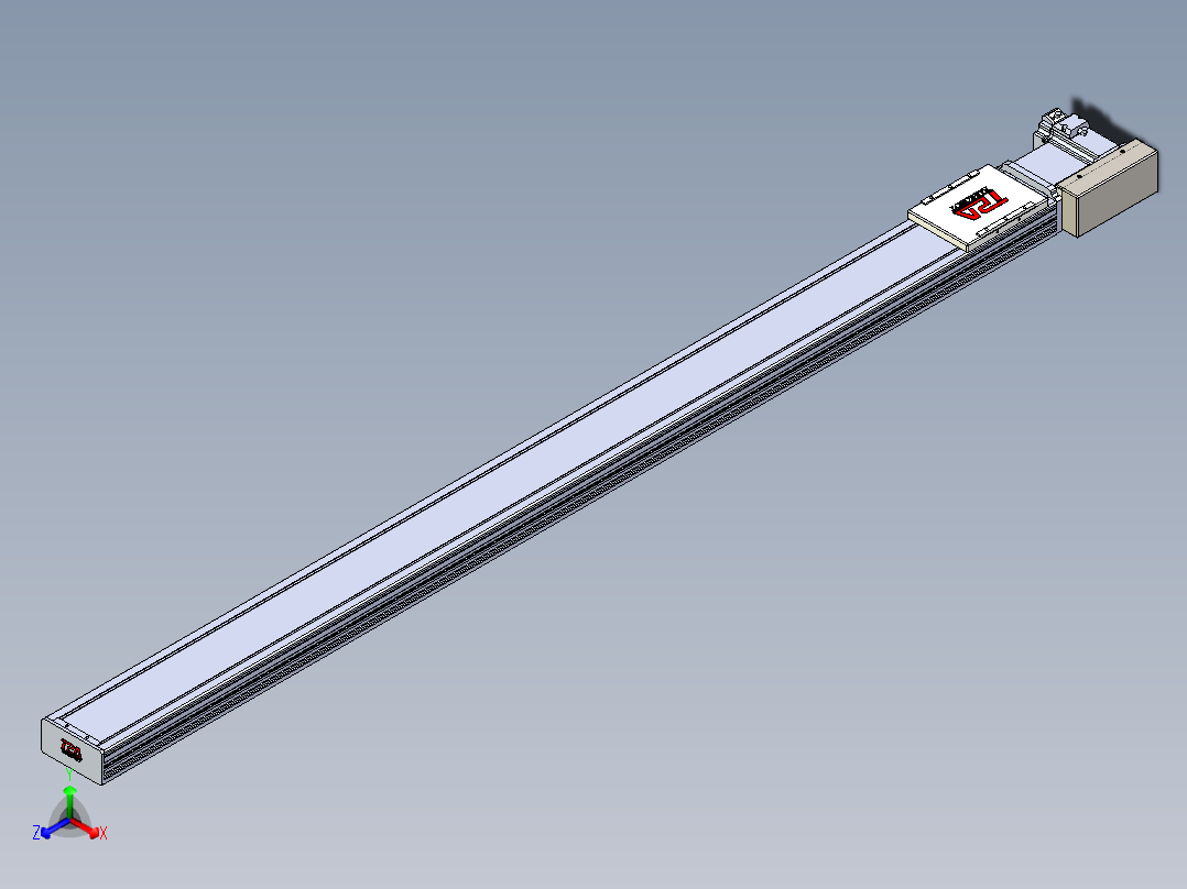 同步带全封闭直线模组TPA-HCB-110D-90-L1550-ML-Y-P40-N3正等轴测图
