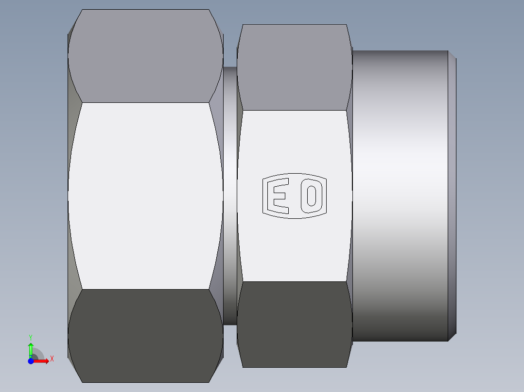 卡套式工业通用硬管接头EO_Distance_piece_adapter_DA35LOMD71前视图