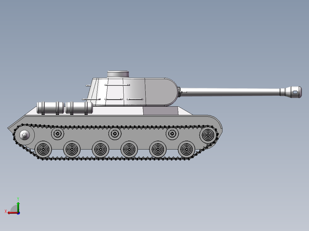 T-34练习作 3D模型后视图