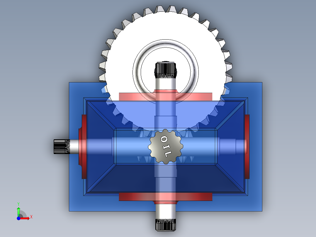 5_Inventor蜗轮减速器前视图