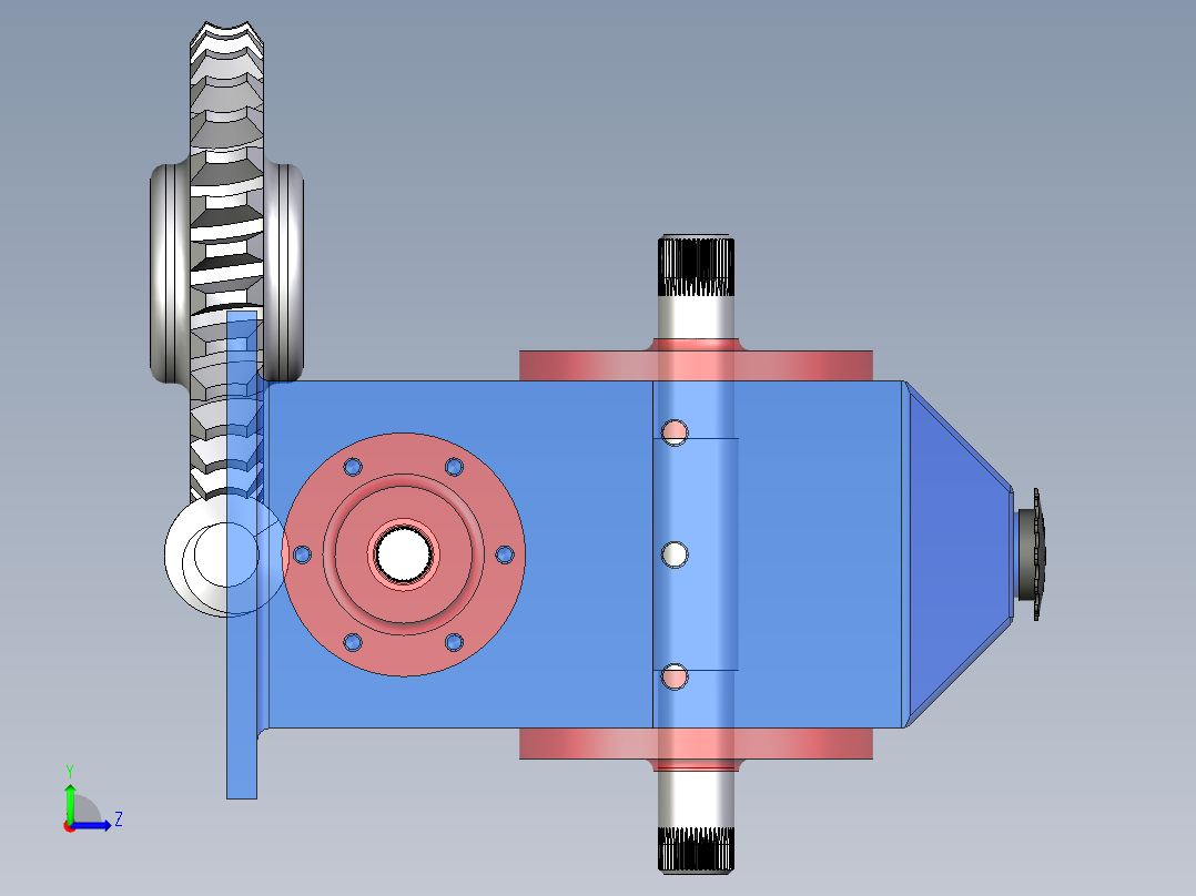 5_Inventor蜗轮减速器左视图