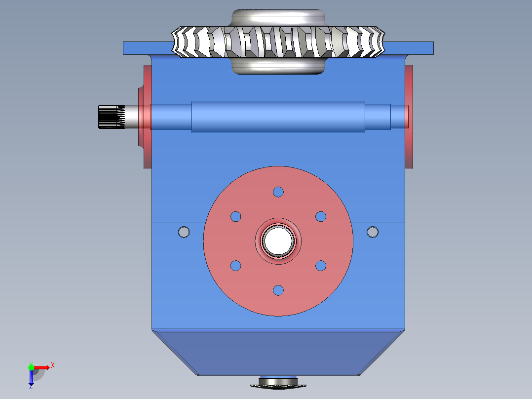 5_Inventor蜗轮减速器俯视图