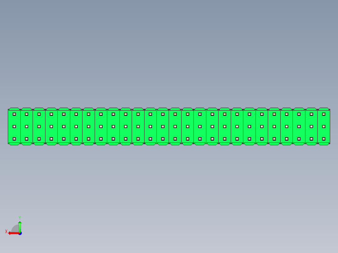 彩色公头100mil（2.54mm）系列-DS1021_green_3x26p_100mil_Type19_rev1.0后视图