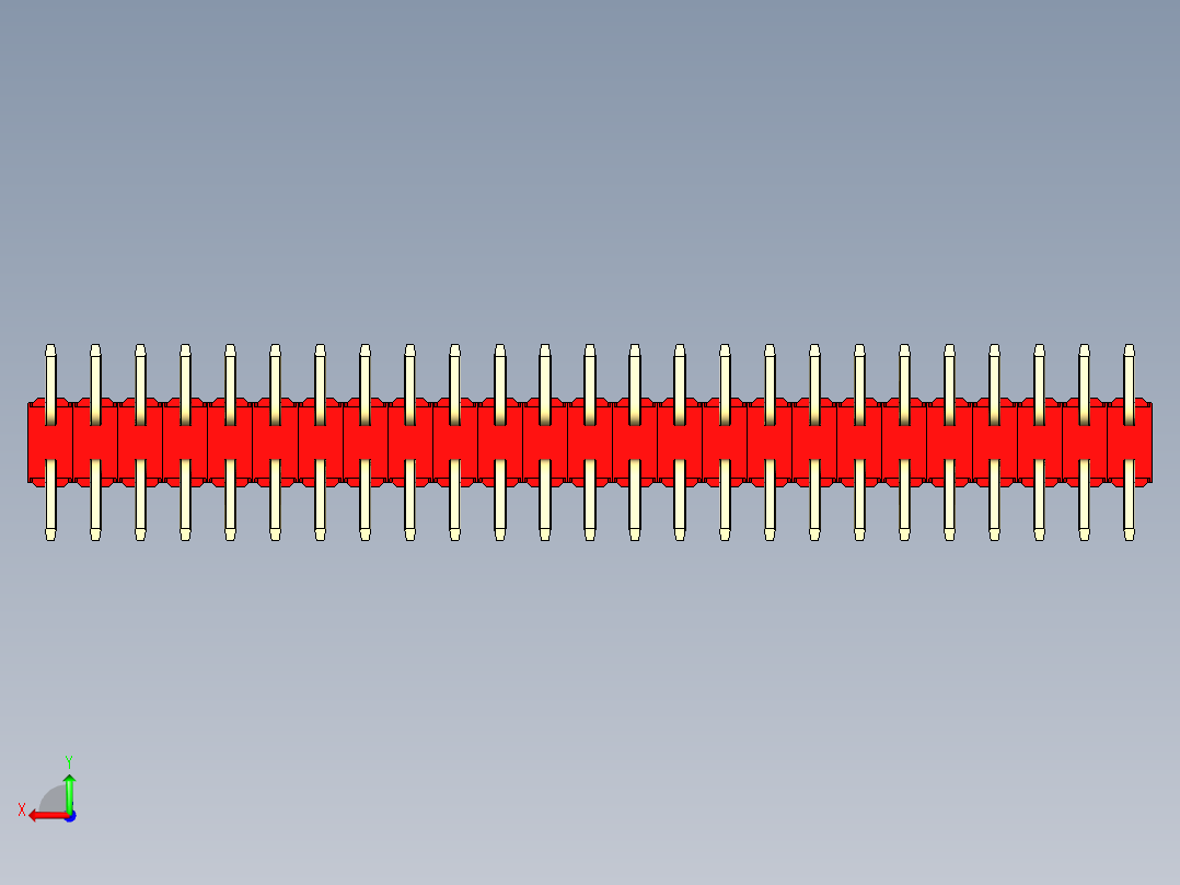 彩色公排针 100mil 2.54mm 系列-DS1022_red_50p_100mil_TypeSMT_rev1.0后视图