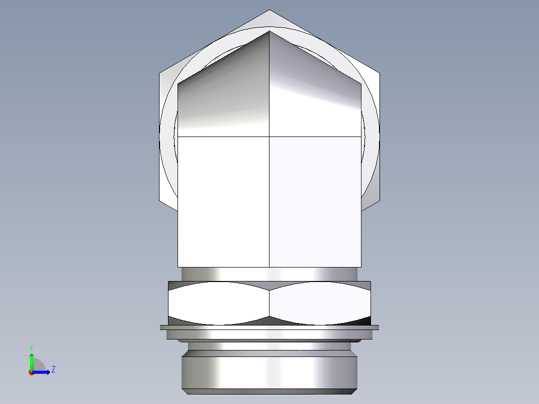 卡套式工业通用硬管接头EO_Adjustable_Locknut_elbow_WEE38SRCF左视图
