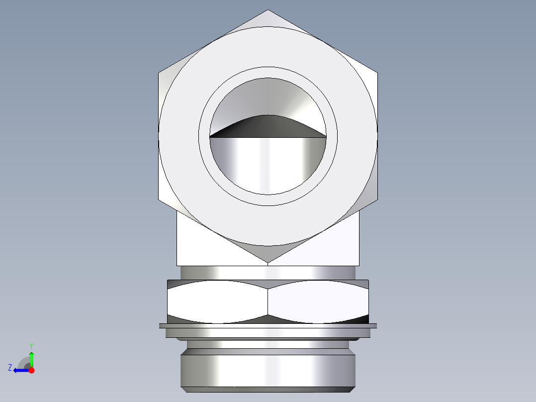 卡套式工业通用硬管接头EO_Adjustable_Locknut_elbow_WEE38SRCF右视图
