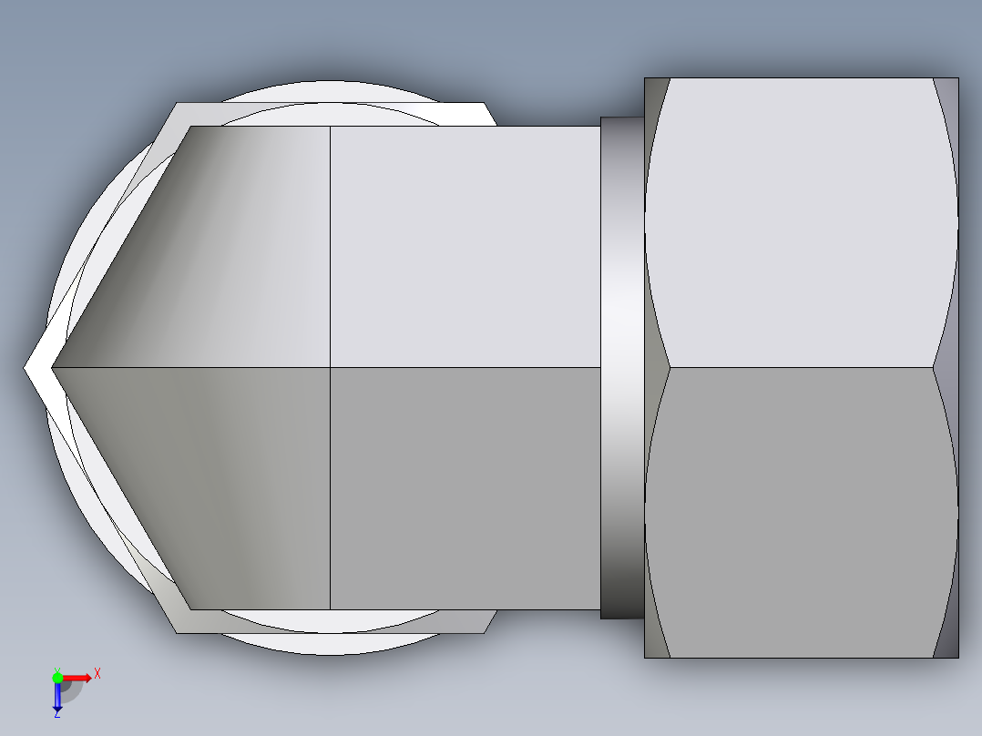 卡套式工业通用硬管接头EO_Adjustable_Locknut_elbow_WEE38SRCF俯视图