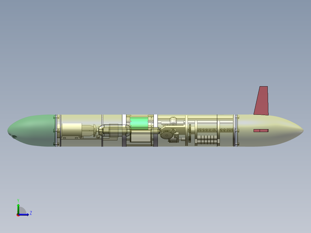 水下滑翔机建模仿真出图含三维+CAD1039898左视图