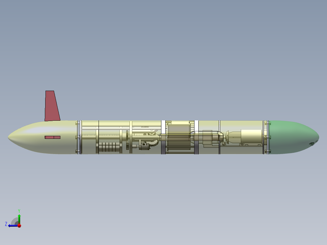 水下滑翔机建模仿真出图含三维+CAD1039898右视图