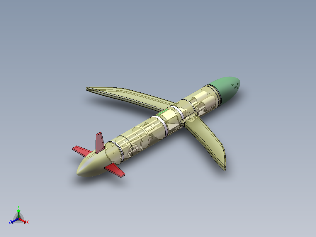 水下滑翔机建模仿真出图含三维+CAD1039898正等轴测图