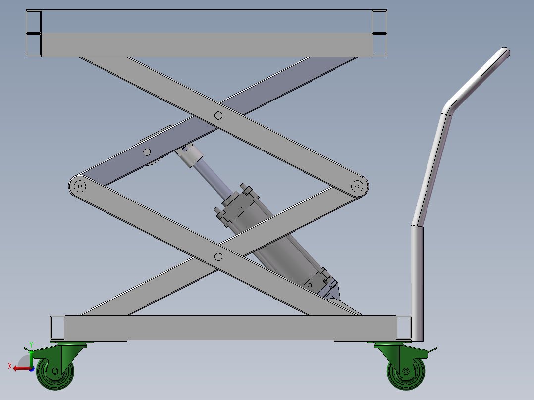 气动升降平台后视图