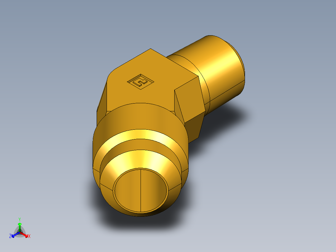 扩口式工业通用硬管接头45Deg Elbow 159F-8-4正等轴测图