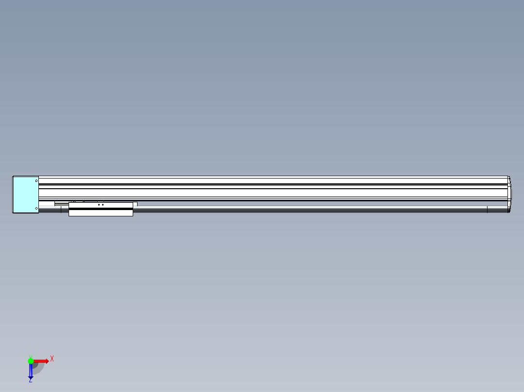 VF丝杆传动-一般环境VF14-Lxx-C-S750-BL-ZP40-C3俯视图
