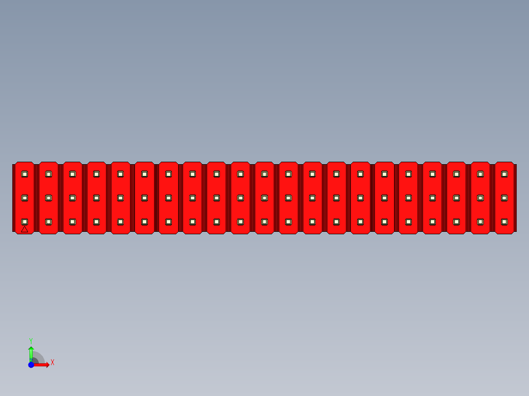 彩色公头100mil（2.54mm）系列-DS1021_red_3x21p_100mil_Type19_rev1.0前视图