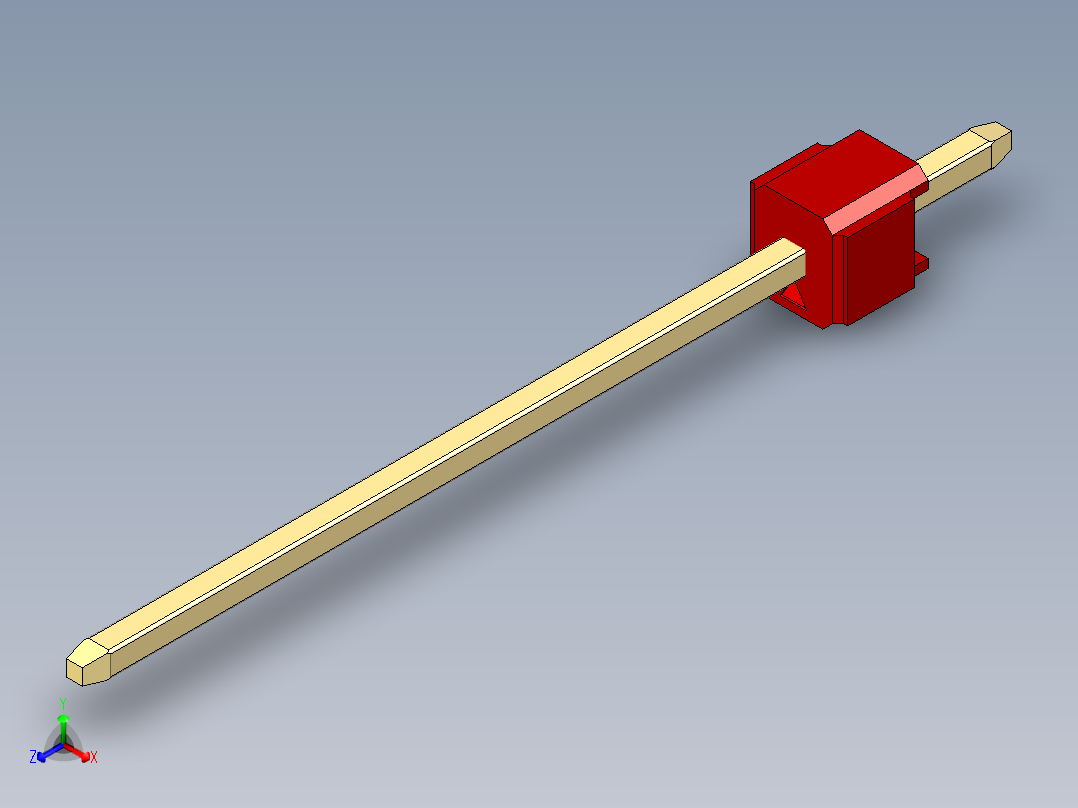 彩色公头100mil（2.54mm）系列-DS1021_red_1x01p_100mil_Type19_rev1.0正等轴测图