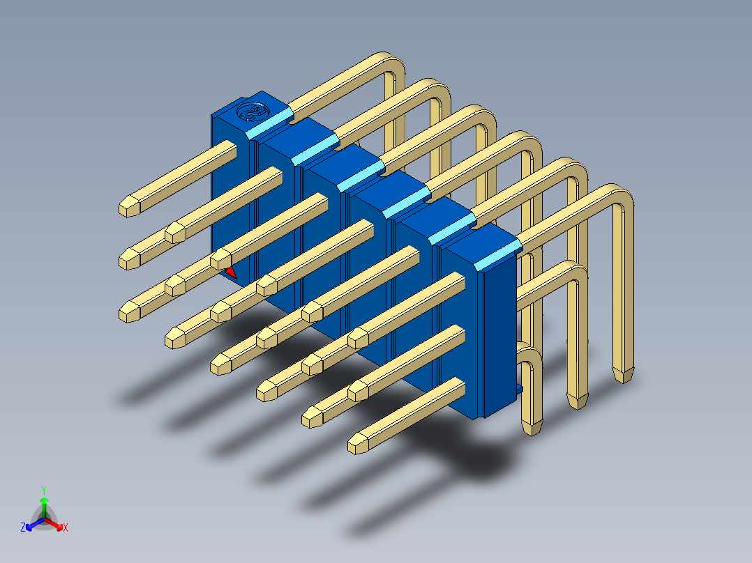 彩色公排针 100mil 2.54mm 系列-DS1022_blue_3x06p_100mil_TypeD_rev1.0