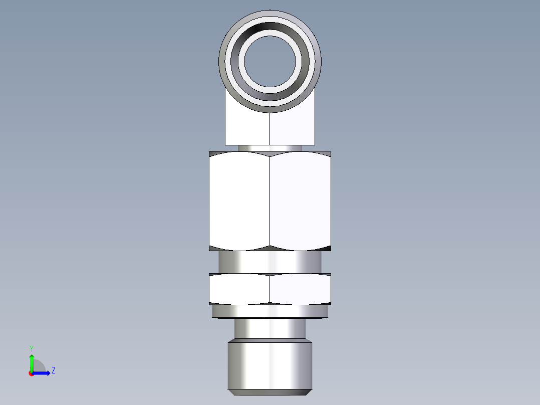 卡套式工业通用硬管接头EO_Assembled_adjustable_standpipe_branch_tee_EVT10LROMD71左视图