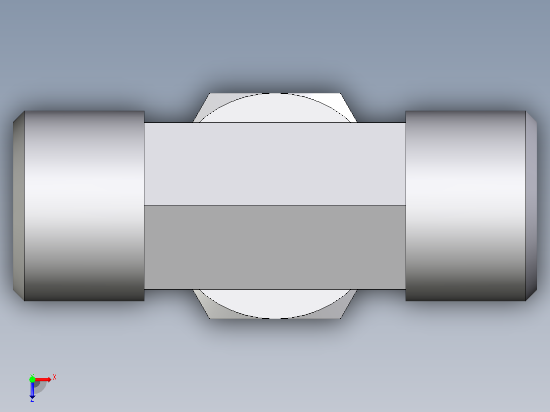 卡套式工业通用硬管接头EO_Assembled_adjustable_standpipe_branch_tee_EVT10LROMD71俯视图